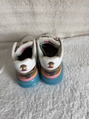 Skechers Snoop Dogg White Athletic Sneakers with Blue, Orange & Pink Accents